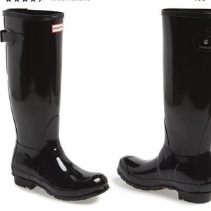 Hunter tall gloss boots-black size 9